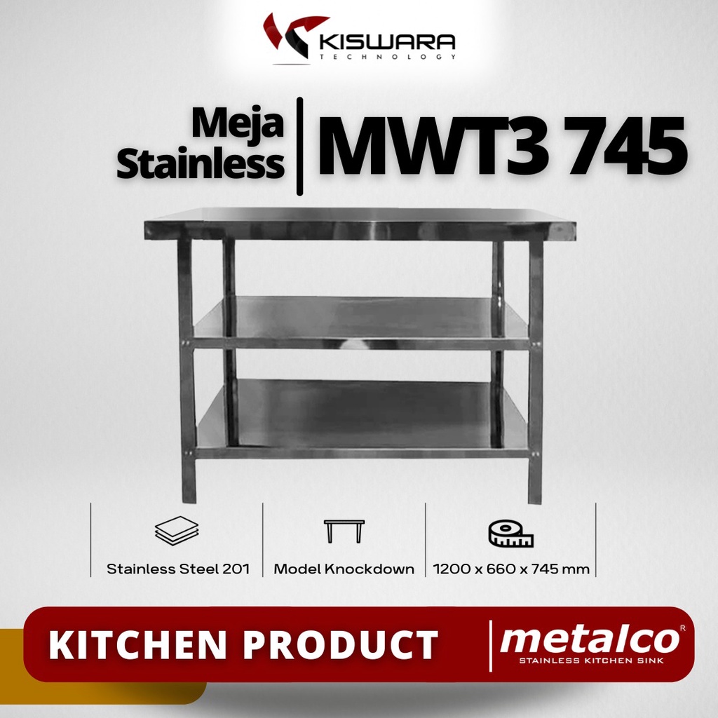 Meja Stainless Steel Metalco MWT3  kiswarabandung