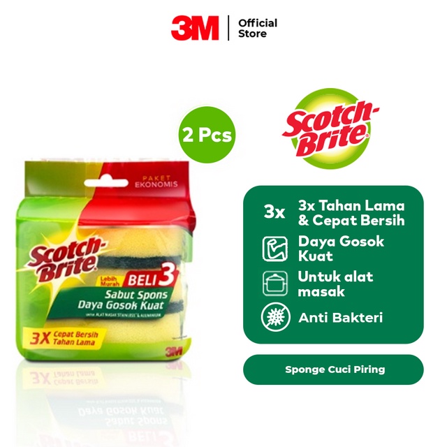 Jual M Scotch Brite Sabut Spons Cuci Piring Id P Untuk Alat Makan