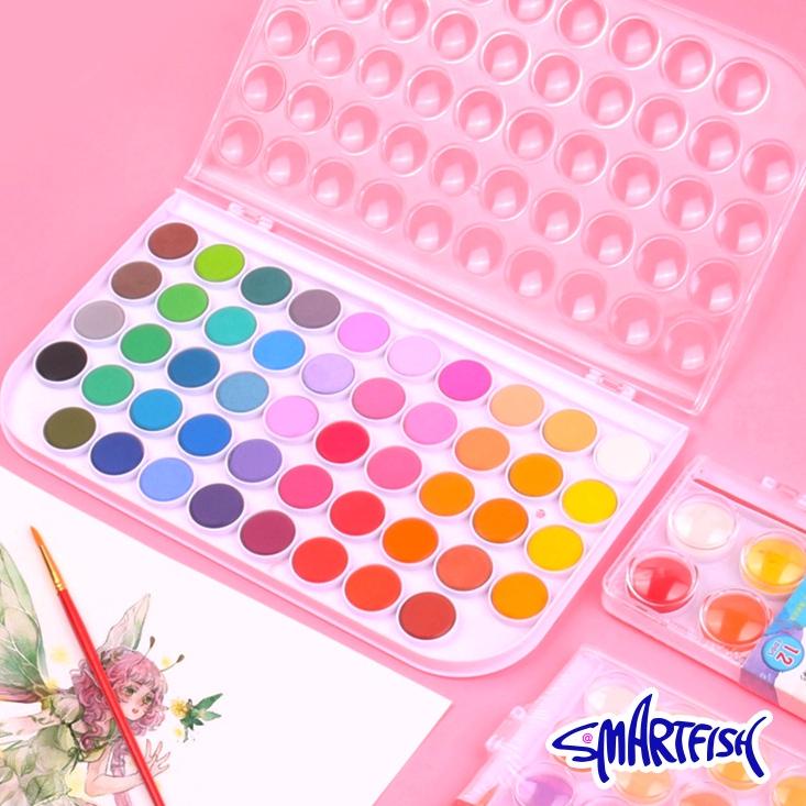 

Best Deal Smartfish Cat Air Padat Solid Watercolor Paint Set 12/16/24/28/36/48 Warna