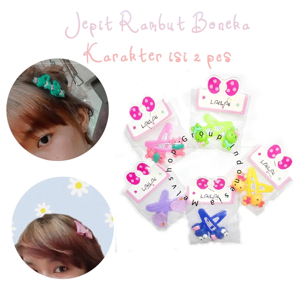 HPTT jepit rambut boneka set 2 pcs jepit rambut anak