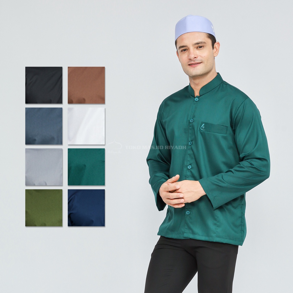 Baju Koko ZAWEEYA Model Aliy Toyobo Polos Putih Warna