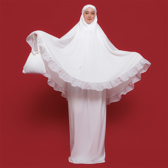 Mukena   Tatuis Mukena Tiara 450 Broken White Bisa COD Kirim Hari Ini Trend Terbaru Terlaris 2023 Le