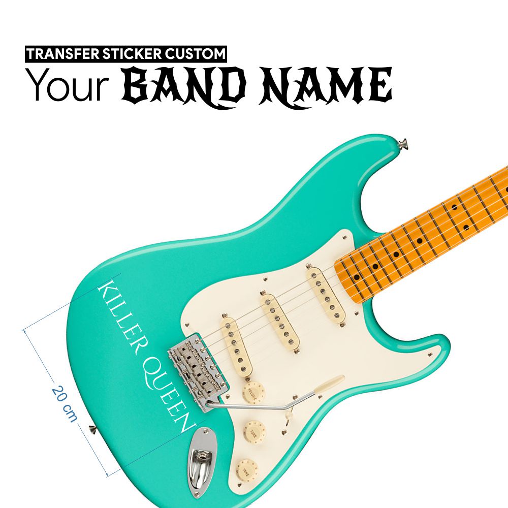 

Stiker Gitar Custom Nama Band - Guitar Decal - Transfer Sticker