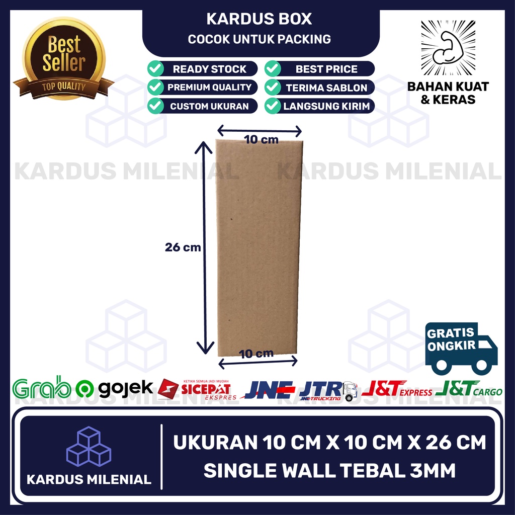

kardus box karton packing 10x10x26