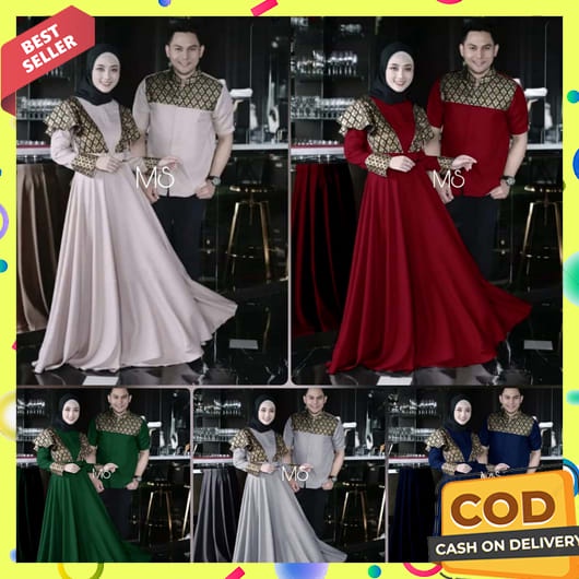 Gamis Couple Suami Istri 2023 Ibu Dan Anak Cewek Keluarga Games2022 Cople Abaya Pakaian Lamaran Keme