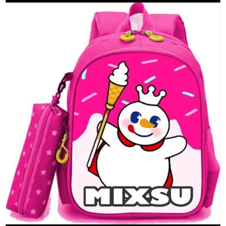 RORO GENDIS - Tas Ransel anak Paud TK SD Laki laki Perempuan Karakter Mixsue Mixsu Printing Terlucu 