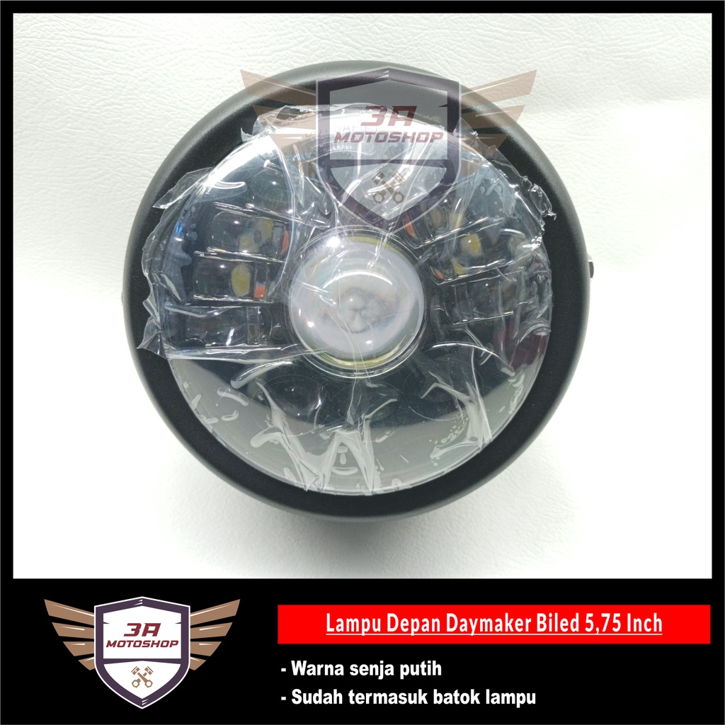 Lampu Depan Daymaker Biled 5,75 Inch + Batok Lampu Hitam Doff
