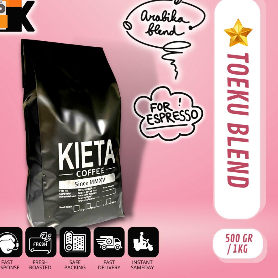 

✺ 1kg Biji Kopi TOEKU Blend 100% Arabika untuk Kopi Susu ➾