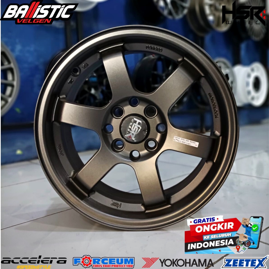VELG TE37 RING 15 HSR TOKYO LEBAR 6,5 HOLE 8X100-114 GREY, ORIGINAL BUAT AVANZA,XENIA,JAZZ,BRIO,AGYA
