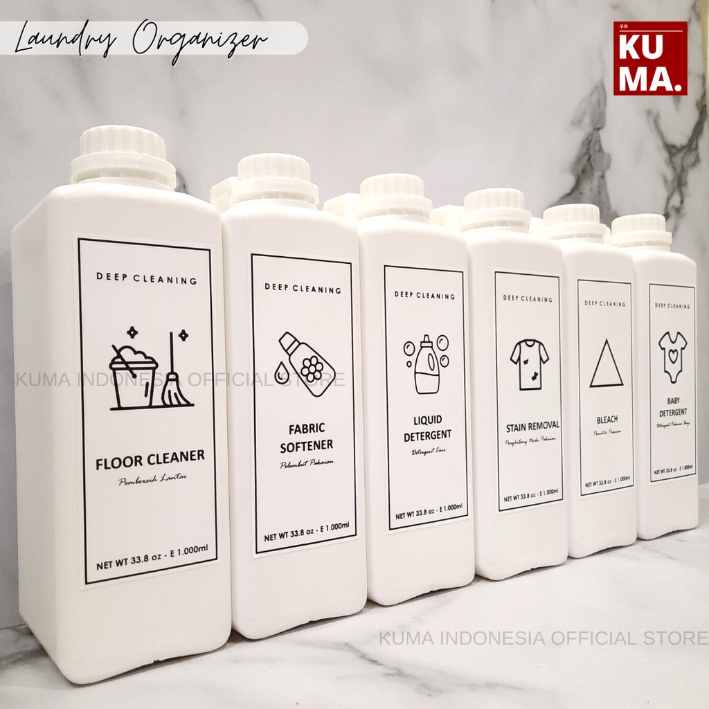LAUNDRY ORGANIZER &amp; CLEANING Refillable Botol Refill 1000ml 1000gr Derigen Jar Aesthetic Jerigen Jerrycan Free Stiker BOTOL RINSO CAIR PEWANGI PAKAIAN DETERGENT CAIR SUPERPEL KARBOL