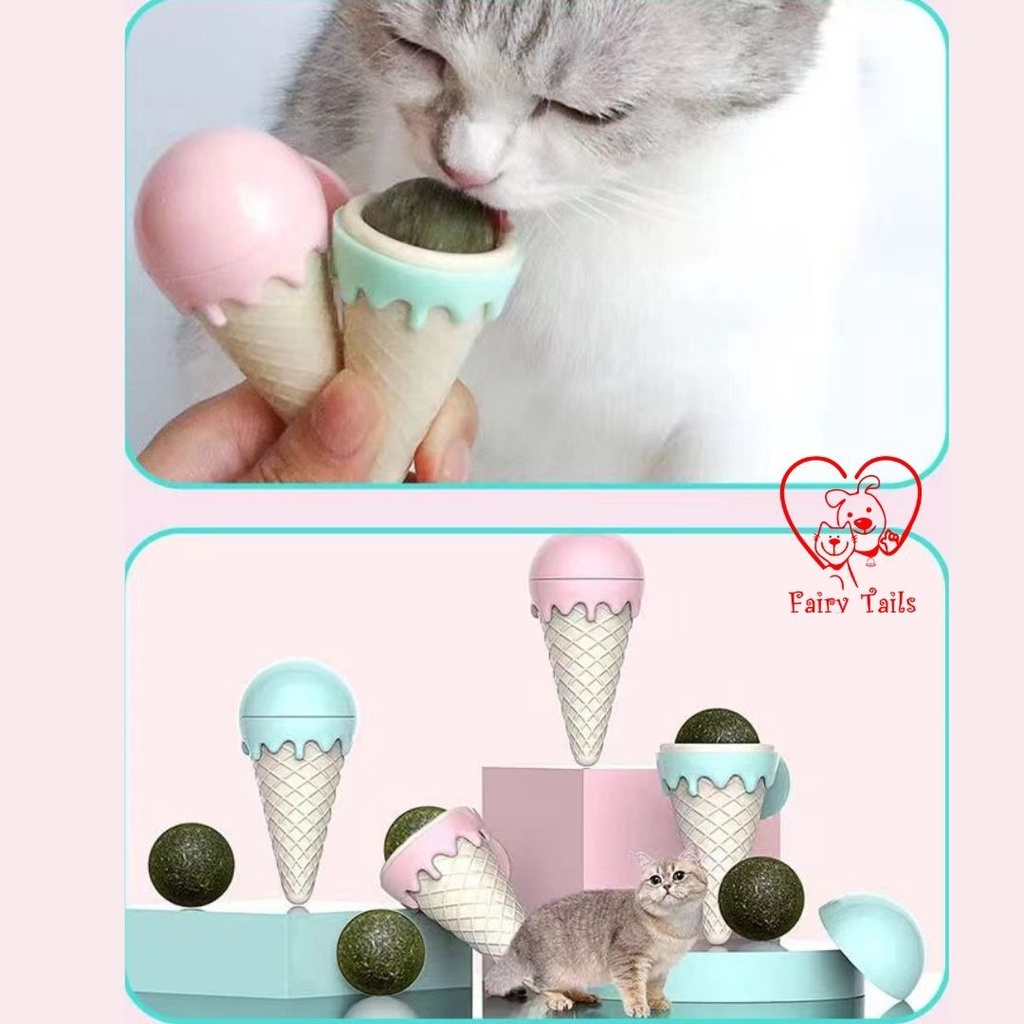 Mainan Catnip Ice Cream Cone Untuk Kucing Anabul Bentuk Es Krim / Catnip Toy for Cat