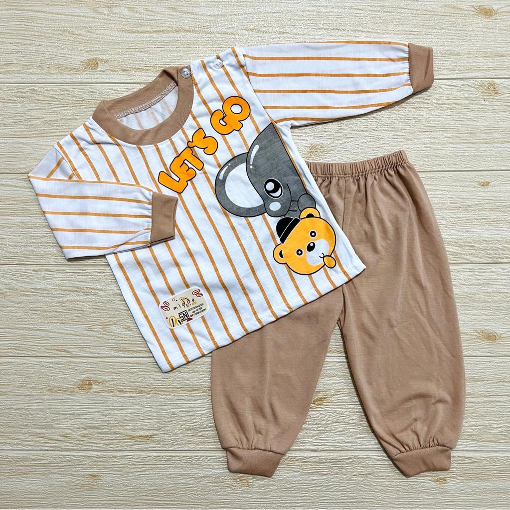 COD setelan piyama anak laki-laki panda usia 0-12 bulan / pakaian baju tidur bayi / baby alicia