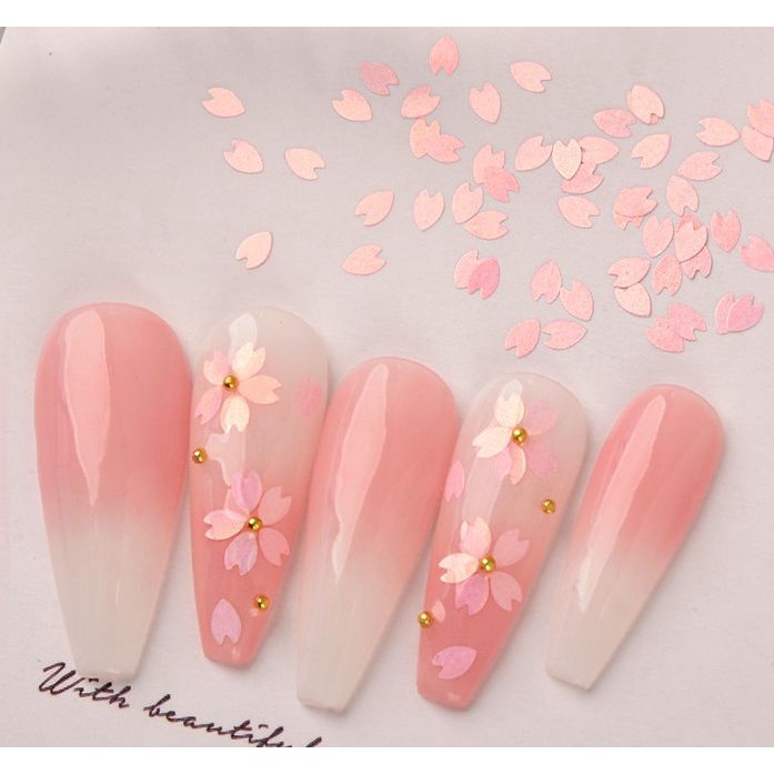 HIASAN KELOPAK BUNGA SAKURA ULTRA THIN TIPIS UNTUK DEKORASI NAILART WEDDING NAILS / DEKORASI KUKU BUNGA TIMBUL KELOPAK BUNGA ULTRA TIPIS NAIL ART