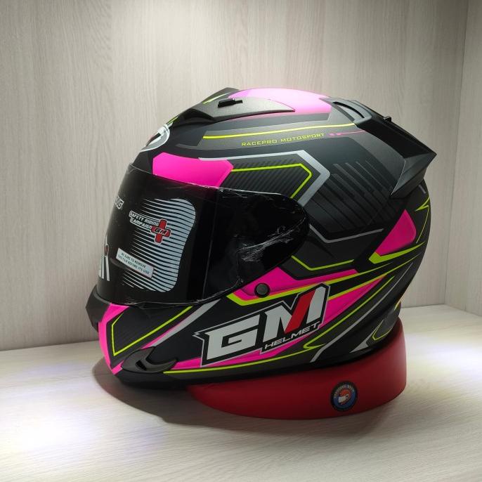 Gm Race Pro Tuner Black Pink Doff Helm Full Face Visor Darksmoke Storfeecaa