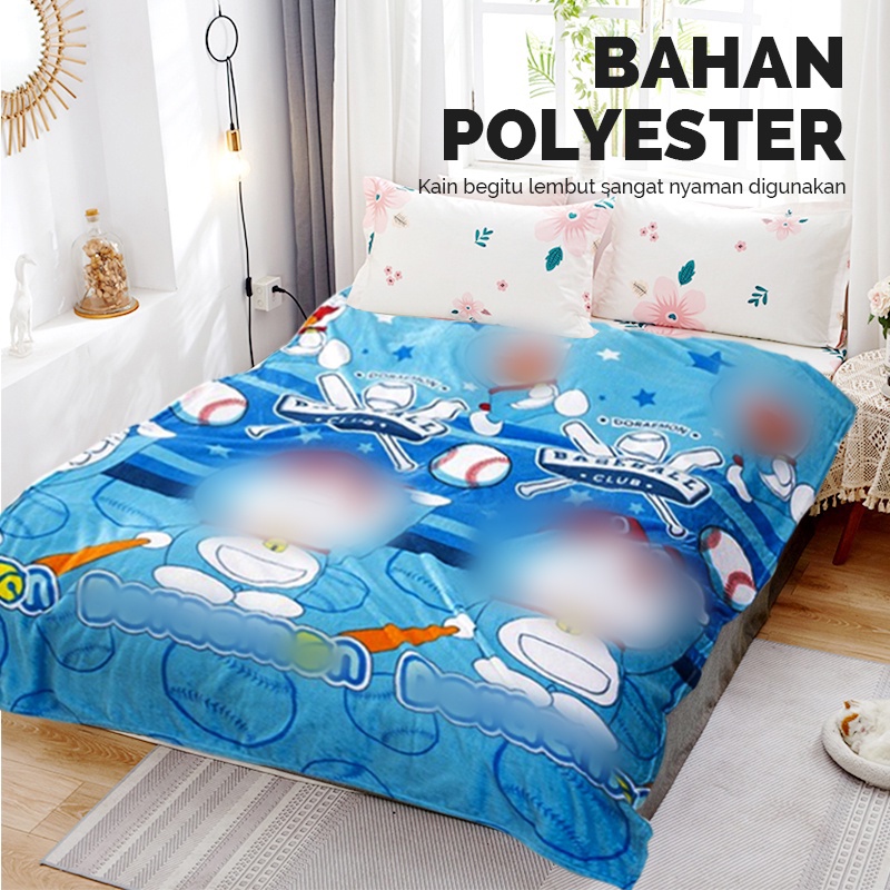 Selimut Karakter Lembut Motif Size 125x175cm Polyester Tebal Halus Perlengkapan Kamar Tidur Import - HK300 - Comforthomes