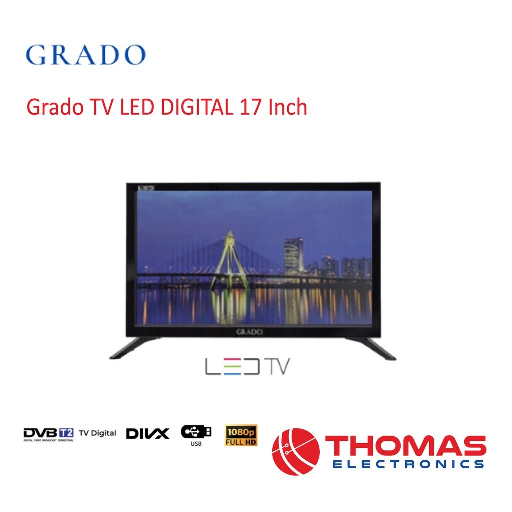 Grado Full HD DIGITAL LED TV 17 Inch USB DVB Garansi