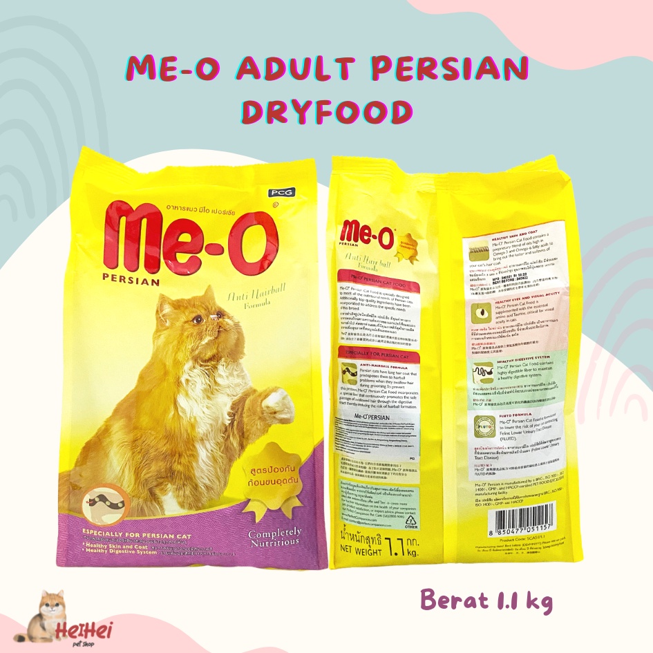 Me-O Kitten Adult Persian Dryfood 1,1 kg - Makanan Anak Kucing Meo Persia - Makanan Kering Kucing Dewasa Anggora