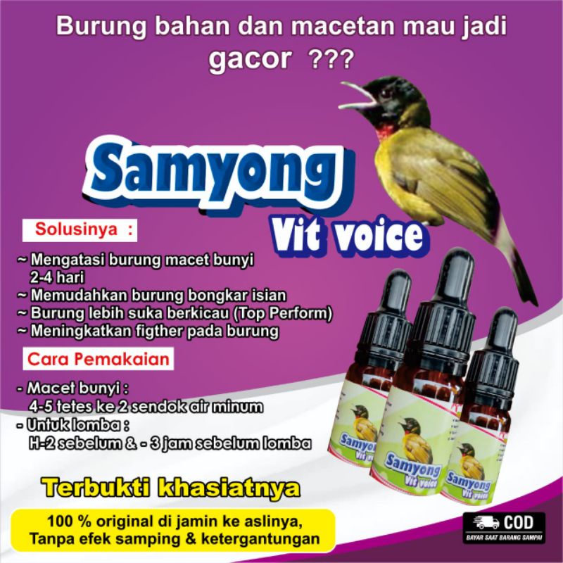 Samyong Vit Voice - Multivitamin Burung Samyong Lomba || Doping Burung Kicau