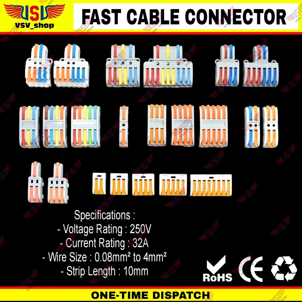 Terminal Konektor Kabel Sambung Cabang Quick Cable Connector 2to4
