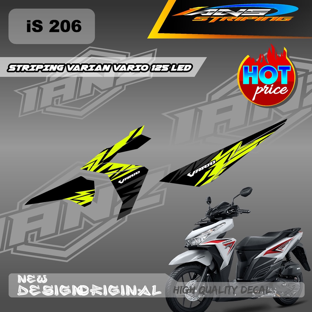 NEW DECAL STRIPING HONDA VARIO 125 LED BAHAN BERKUALITAS / STRIPIN SEMI FULL BODY HONDA VARIO 125 LED / DECAL KERETA HONDA VARIO IS206