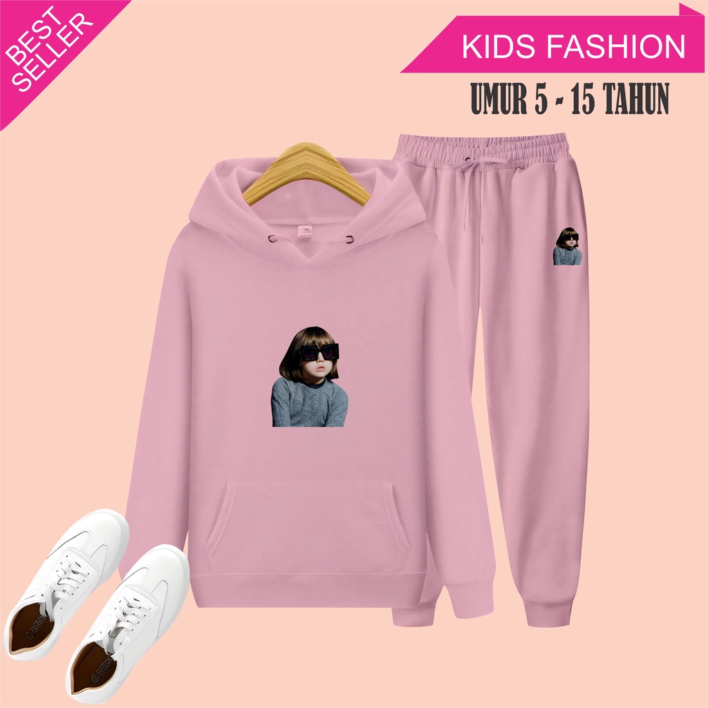 MCL - Setelan Hoodie Anak Sunglasses Girl