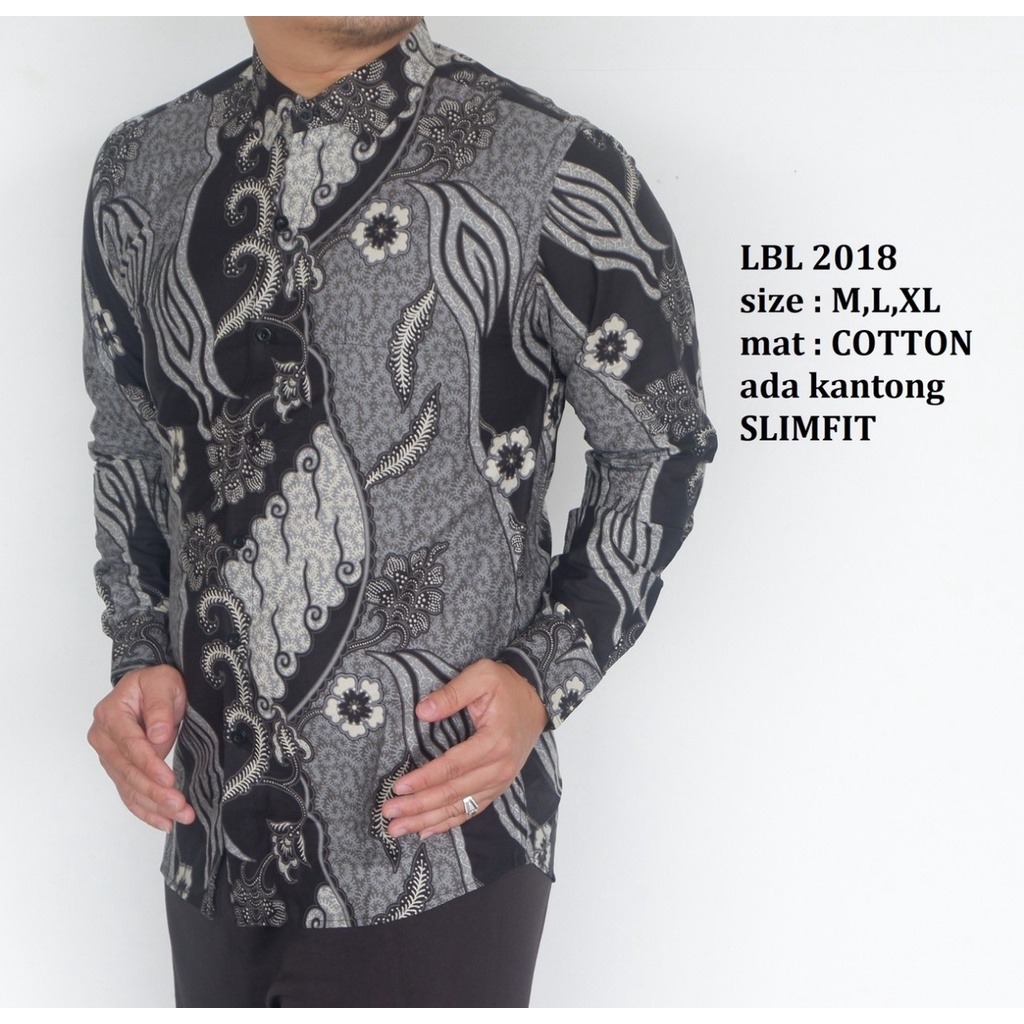 KEMEJA BATIK PRIA SLIM FIT BAJU BATIK PRIA SLIM FIT PREMIUM LBL2018