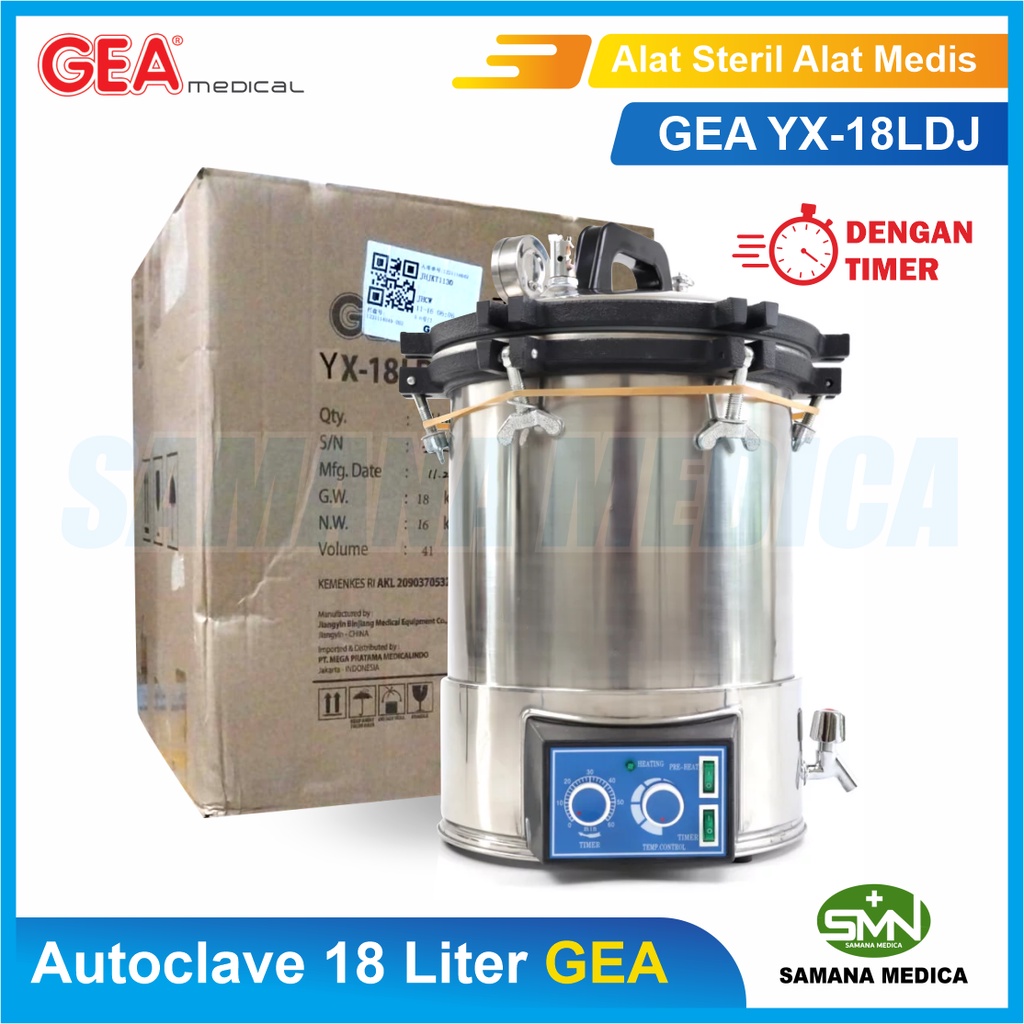 Autoclave 18 Liter GEA YX-18LDJ Dengan Timer Alat Steril Alat Medis GEA Murah