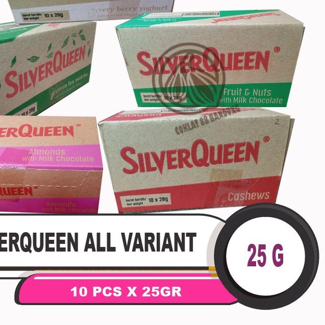 

♦ SilverQueen Kecil 25gr 1 Box Isi 10 pcs X 25 gram Cokelat - Coklat SIlver Queen 25 gr Chunky Bar 30 gr X 10 Batang Milk Chocolate Cashew Almond Fruit Matcha Yogurt 25 gram Chungky Bar 30 g ✴