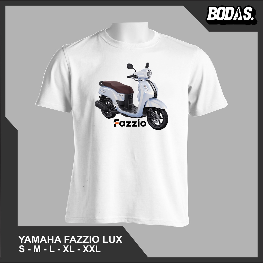 KAOS DISTRO OTOMOTIF MOTOR YAMAHA FAZZIO LUX WHITE