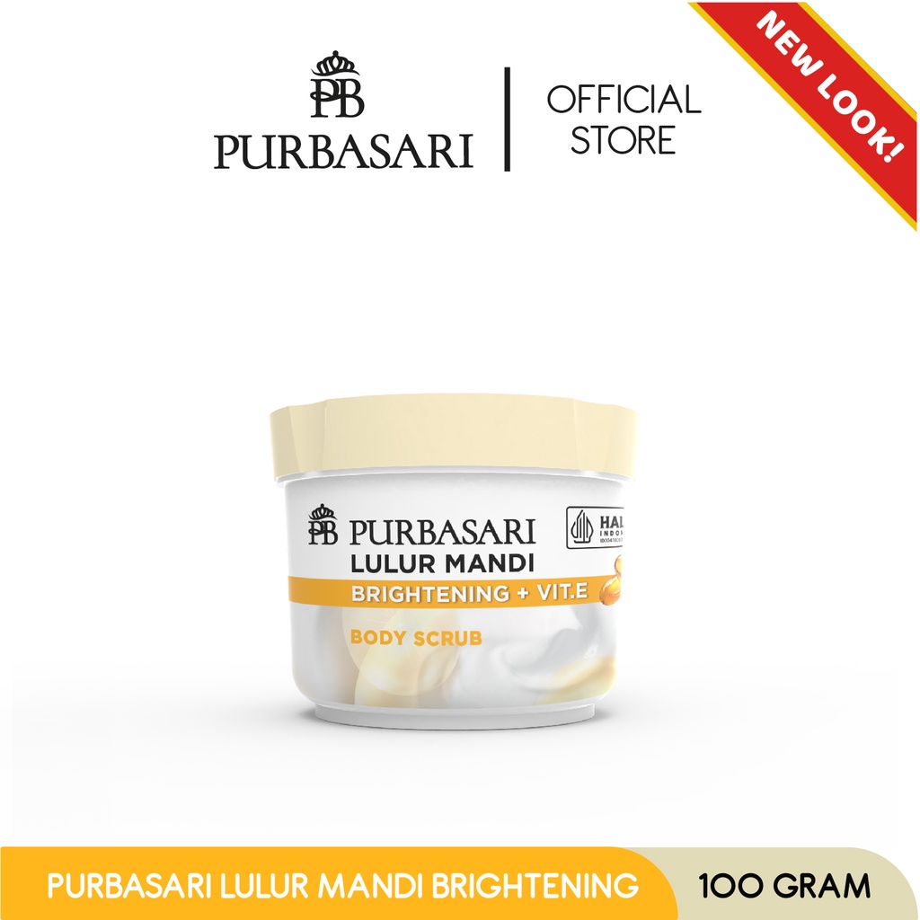 Purbasari Lulur Mandi Brightening 100 gram / Lulur Pemutih Whitening Pencerah / Lulur pelembab kulit