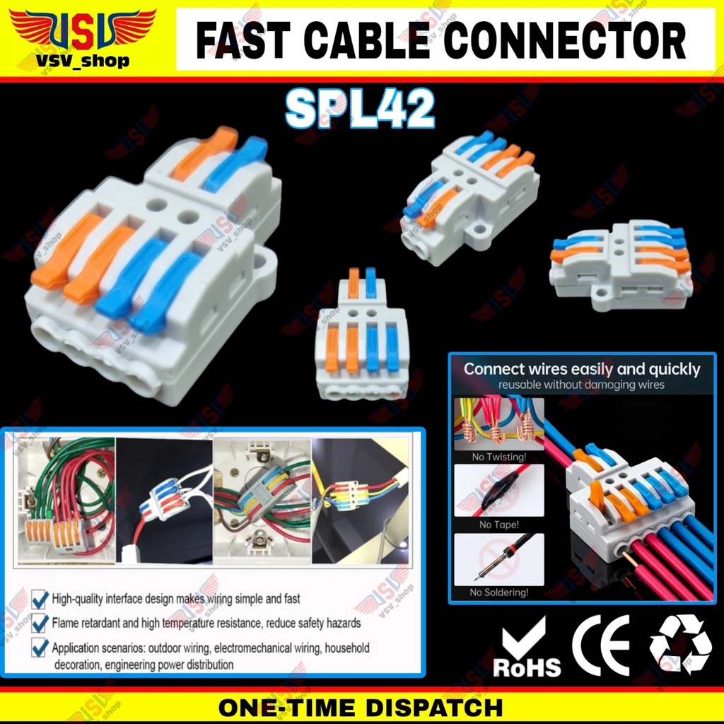 Terminal Konektor Kabel Sambung Cabang Quick Cable Connector 2to4 600V