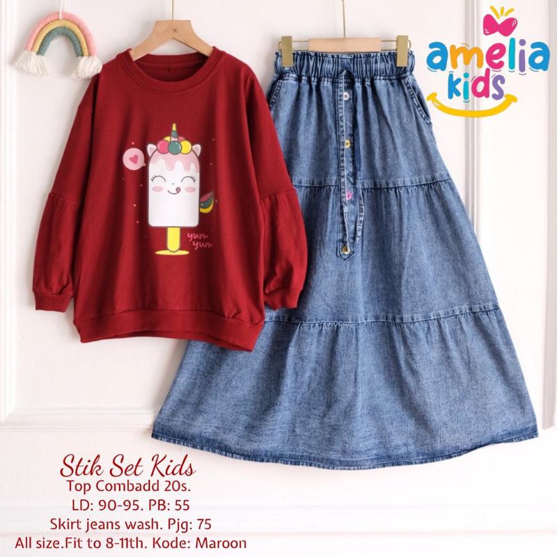 Stik setelan kids ORI Amelia kids