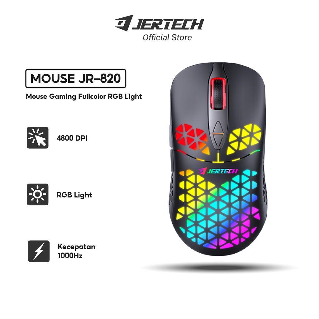 JERTECH Mouse Gaming Kabel USB JR820 Full Colors RGB Light