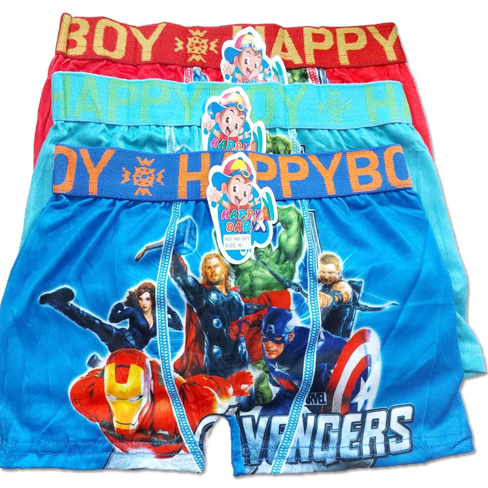 6Pcs Celana Dalam Boxer Anak Laki-Laki Cowok Gagami Boys Gambar Karakter Kartun Random - Vegasus Store (COD)