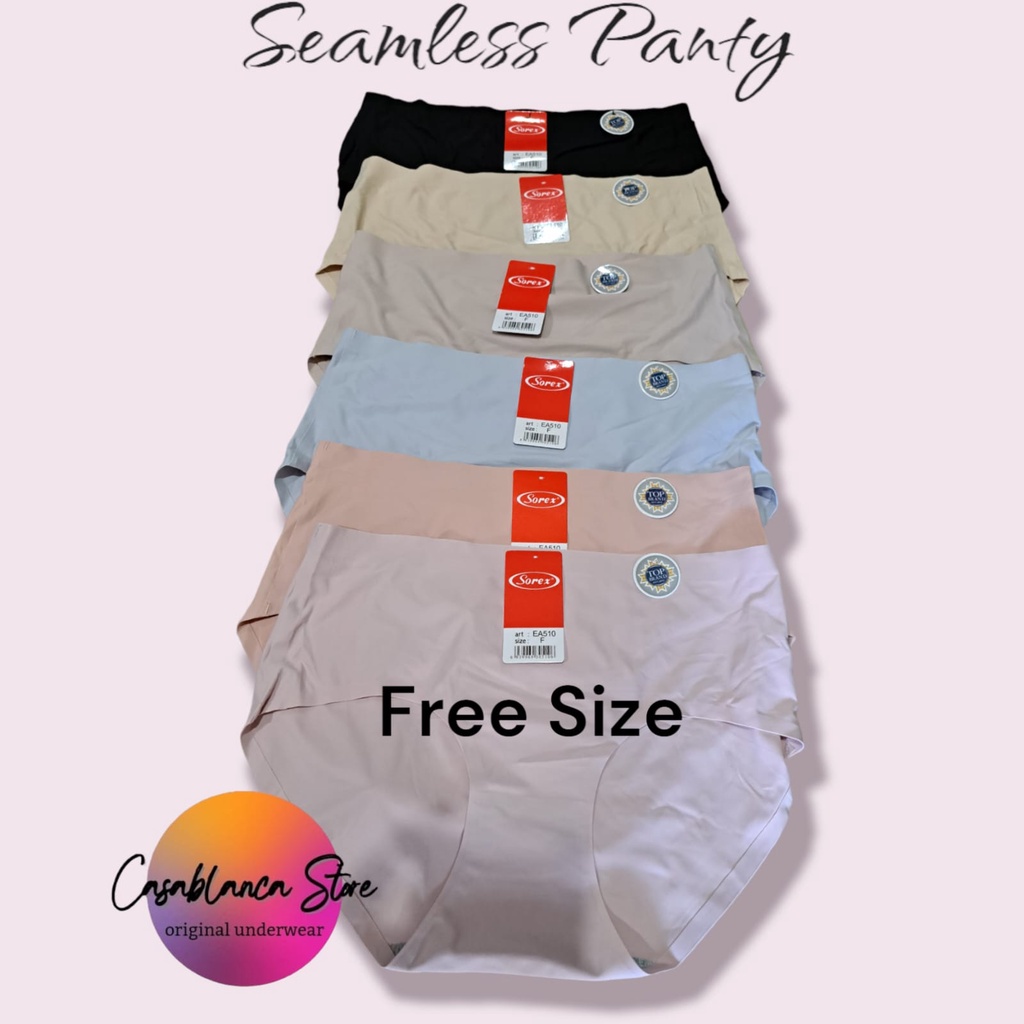 SEAMLESS PANTY SOREX EA 510 TANPA JAHITAN &amp; FREE SIZE SETARA XL &amp; XXL