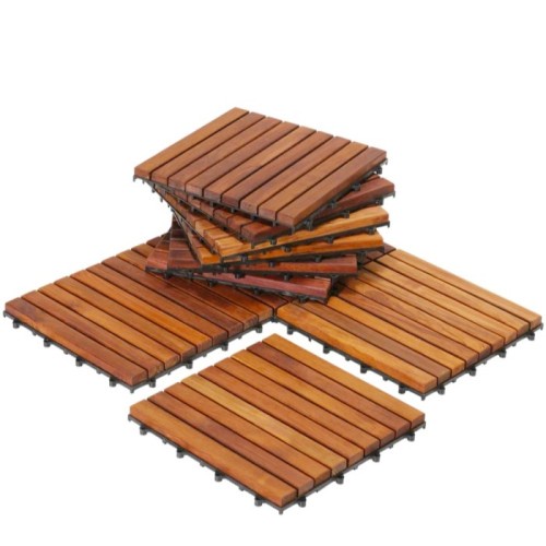 decking tile lantai kayu jati bongkar pasang 30x30 cm