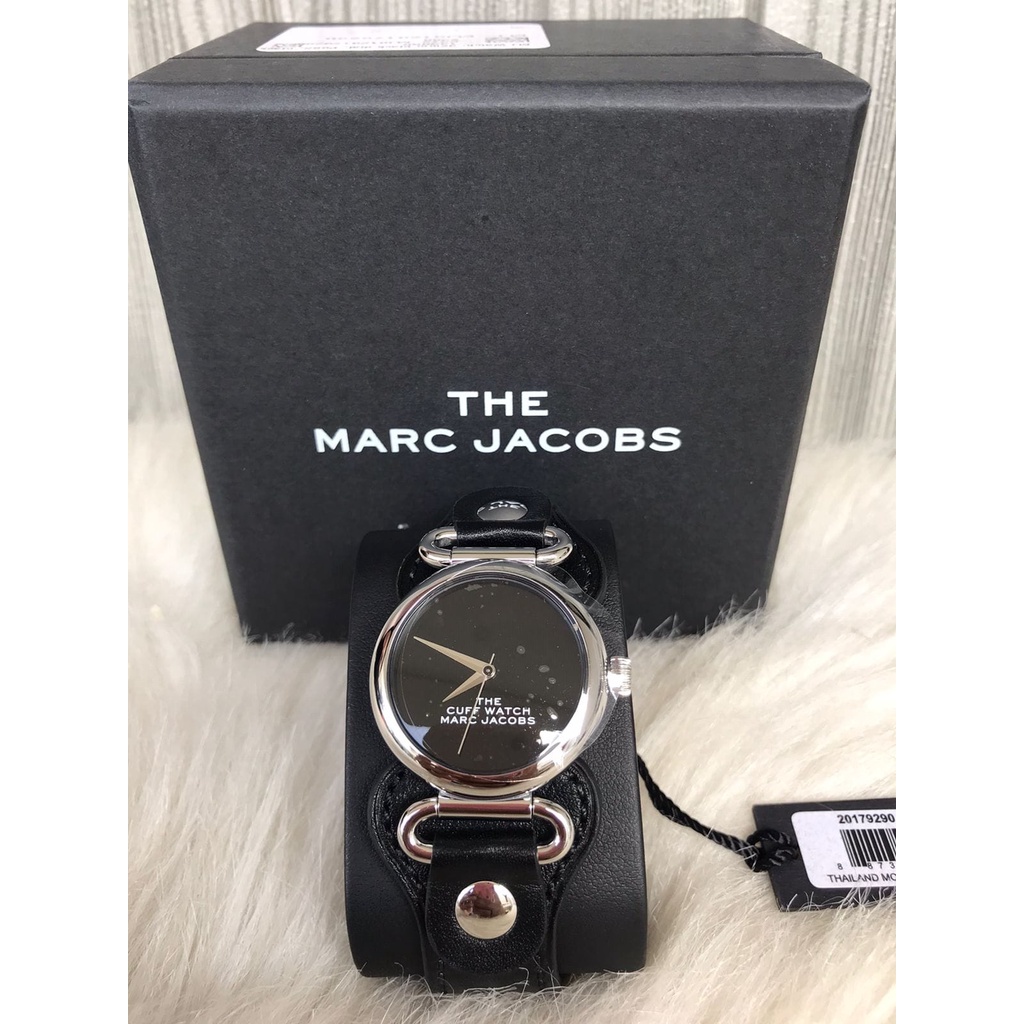 jam tangan BRANDED ORI MJ0120179290 The Cuff Watch Ladies Black Dial Black Leather Stra