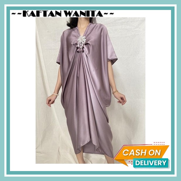 Gamis Kaftan Jumbo Terbaru Marbela Kaftan Kondangan Wanita Remaja Baju Lebaran 2023 Fashion Muslim K