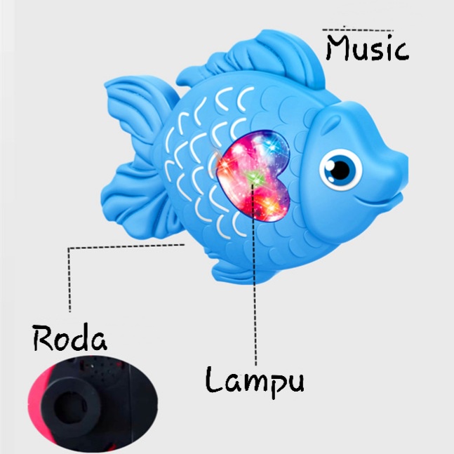 [MS]Ikan Mainan Music Lampu Dan Bisa Jalan / Mainan Anak Ikan Berlampu Music Dan Bisa Jalan / Fish Toys With Music And Light