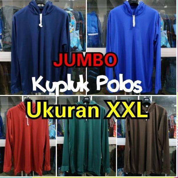 Kaos Tani Kupluk Lengan Panjang, Kaos Basahan Kerja (POLOS JUMBO XXL) –PAO.18Fe23o