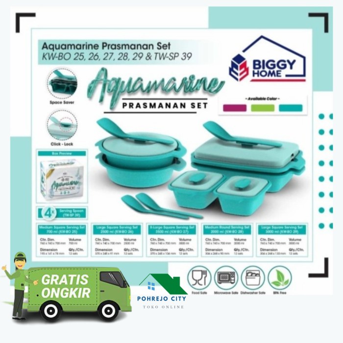 best seller] Prasmanan Aquamarine Set KWBO + 4 Sendok