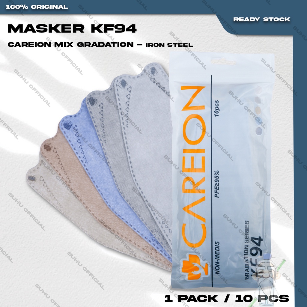 ❤️ SUHU ❤️ Masker KF94 CAREION 4Ply Isi 10Pcs Gradation Mix Ironseel Korea KF 94 4 Ply Earloop Surgical Mask Kemenkes