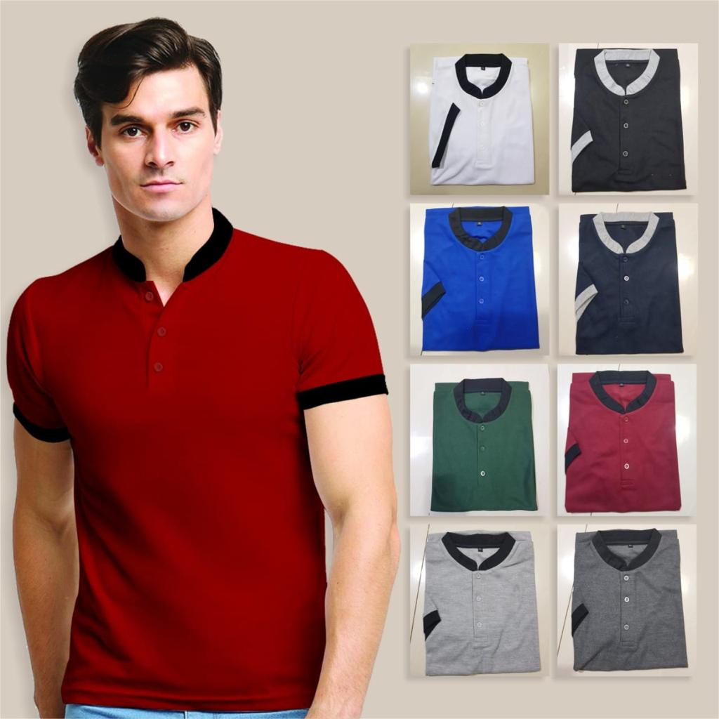 Kaospolos - Kaos polo shirt pria kerah shanghai polos lengan pendek | atasan baju kaos pria krah sanghai