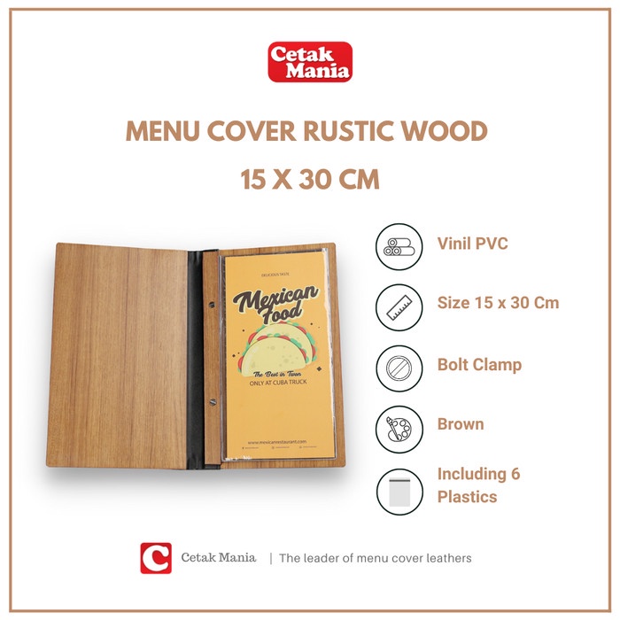 

Books Menu Vinyl Buku Untuk Restoran Motif Kayu