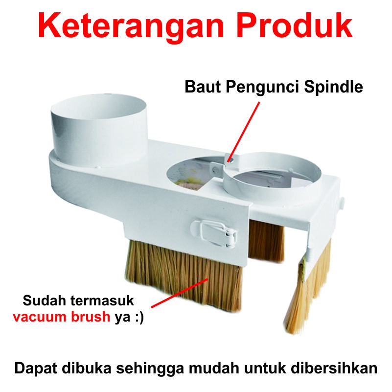 [HAEBOT] Spindle Cover Diameter 65mm 80mm 100mm Penutup Debu Spindel CNC Router Putih Kayu pelindung Pembersih Mesin Kayu