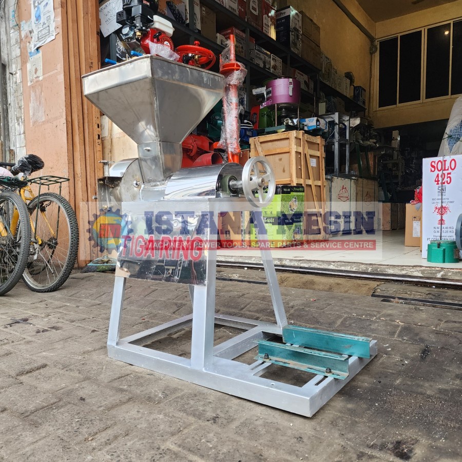 MESIN GILINGAN GILING BUMBU JAHE LENGKUAS CABAI 8" STAINLESS NO MESIN