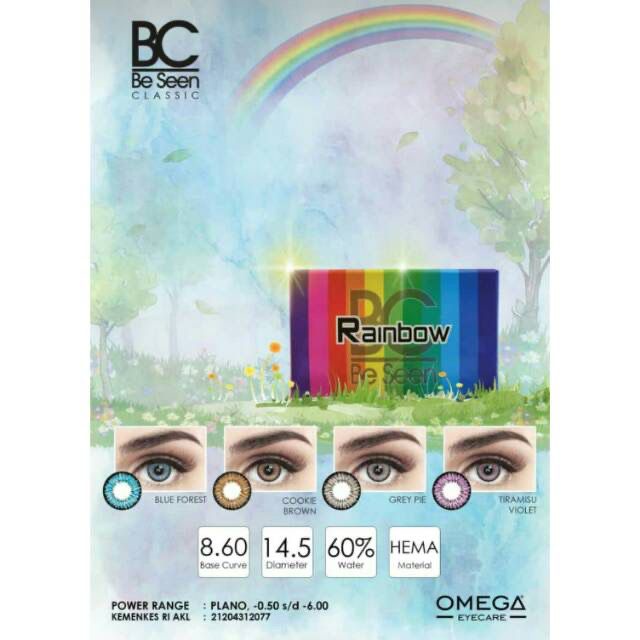 SOFTLENS RAINBOW CLASSIC FREE LENSCASE / SOFLENS / SOFTLEN / RAINBOW BC BE SEEN CLASSIC / SOFTLENS MURAH / SOFTLENS NATURAL / SOFTLENS PROMO