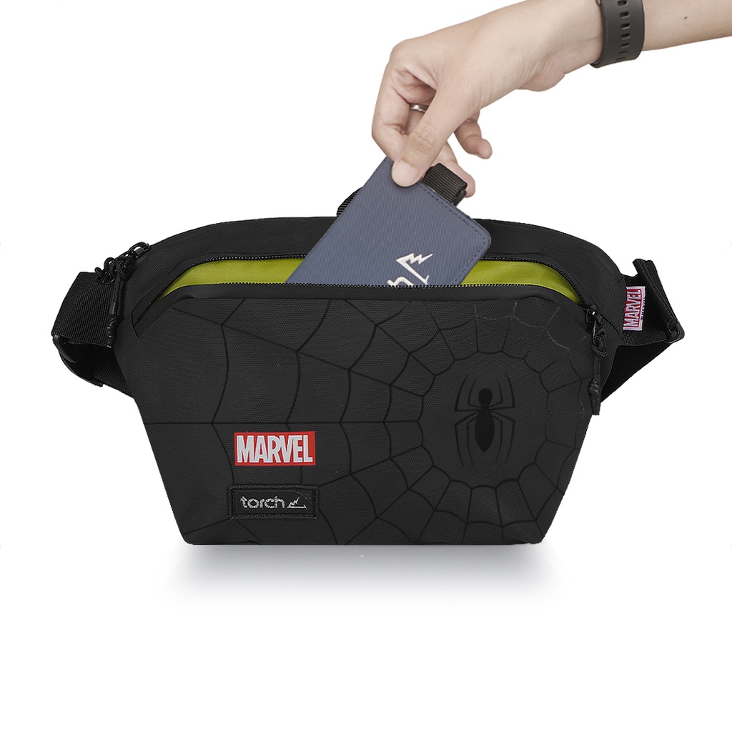 Marvel Spider-Man (Spider Web) TORCH Depok Tas Pinggang Ringan Anti Air Pria Wanita - Waist Bag Waterproof KOYAKE