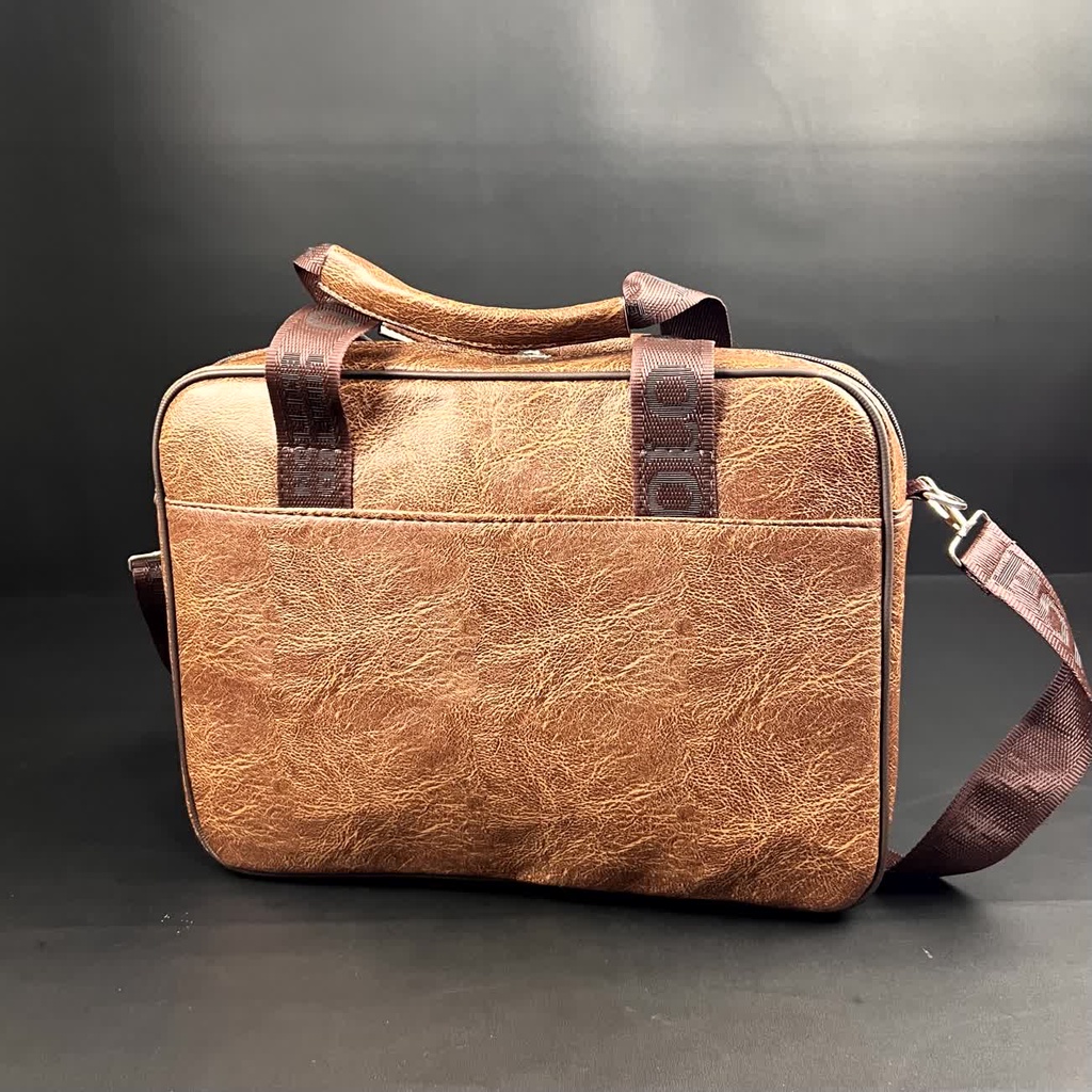 Tas Selempang Laptop 14 Inchi Polo Amstar Bahan kulit PU Leather Tas Kantor