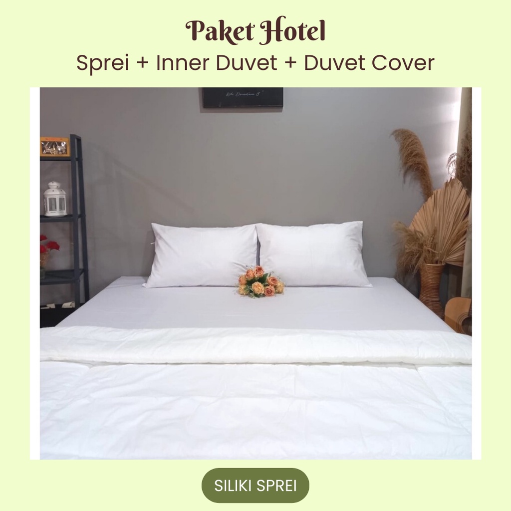 PAKET HOTEL Sprei Set Sarung Bantal Guling Duvet Cover / Quilt Cover / OuterDuvet / Sarung Duvet